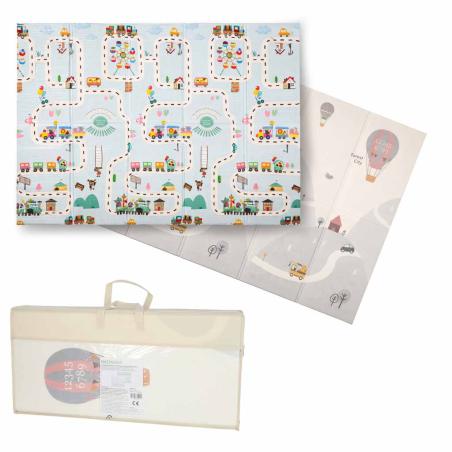 Mata edukacyjna piankowa dwustronna składana 150x200cm balony ulica