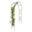 Pergola ogrodowa metalowa łuk uchwyt na róże kwiaty pnącza 240cm zielony