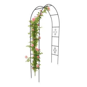 Pergola ogrodowa metalowa łuk uchwyt na róże kwiaty pnącza 240cm zielony