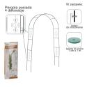 Pergola ogrodowa metalowa łuk uchwyt na róże kwiaty pnącza 240cm zielony