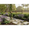 Pergola ogrodowa metalowa łuk uchwyt na róże kwiaty pnącza 240cm zielony