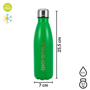 Butelka termiczna Kamai Gio Style, stal nierdzewna, zielona, pojemność 0,5L