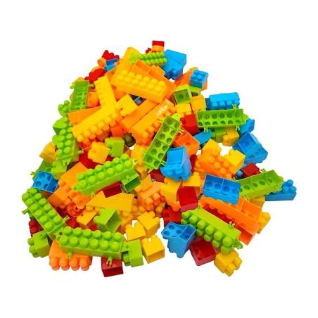 Klocki Konstrukcyjne Dla Dzieci Duży Zestaw Kolorowych Klocków 150 El. Układanka