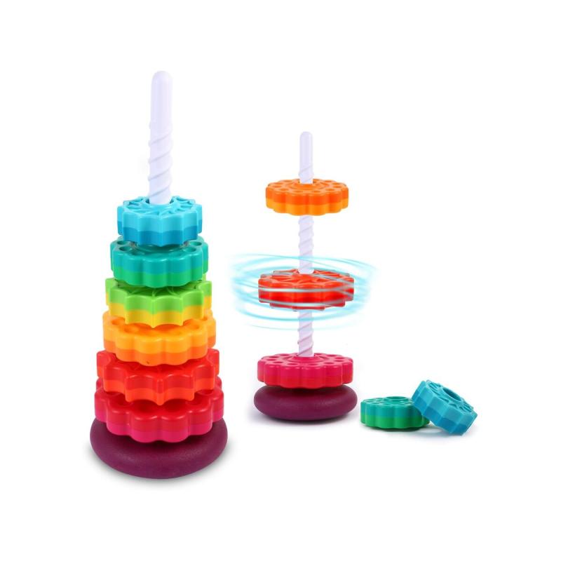Kolorowa Piramida Sensoryczna Zakręcona Wieża Edukacyjna Krążki Do Układania Kolorowa Piramida Sensoryczna Zakręcona Wieża Edukacyjna Krążki Do Układania