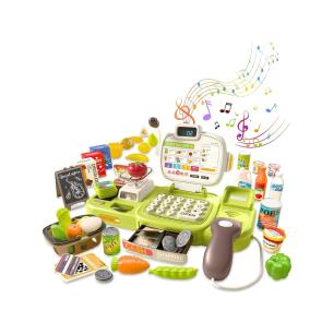 Edukacyjna sklepowa kasa fiskalna 30 El. Waga Kalkulator Czytnik Kodów Akcesoria