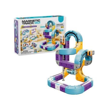 Tor Magnetyczny Zjazd samochodowy Kolejka Zjeżdżalnia Pociąg Klocki Konstrukcyjne 54 el.