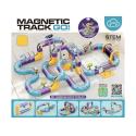 Tor Magnetyczny Zjazd samochodowy Kolejka Zjeżdżalnia Pociąg Klocki Konstrukcyjne 128 el.