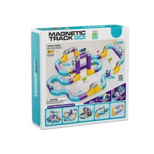 Tor Magnetyczny Zjazd samochodowy Kolejka Zjeżdżalnia Pociąg Klocki Konstrukcyjne 114 el.