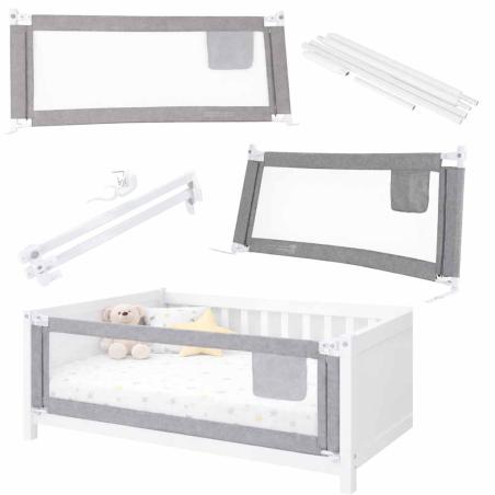 Barierka do łóżka ochronna zabezpieczenie blokada osłona 200cm szara