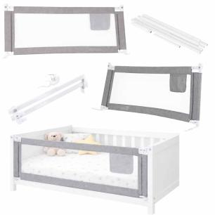 Barierka do łóżka ochronna zabezpieczenie blokada osłona 160cm szara