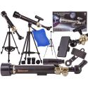 Czarny Teleskop Astronomiczny Ze Statywem Luneta Dla Początkujących + Akcesoria