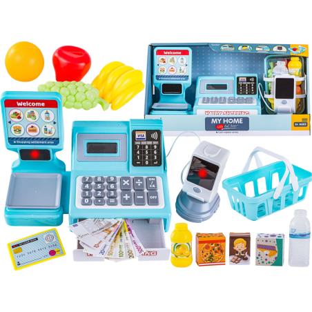 Nowoczesna Edukacyjna sklepowa kasa fiskalna - Waga Kalkulator Czytnik Kodów Terminal Akcesoria