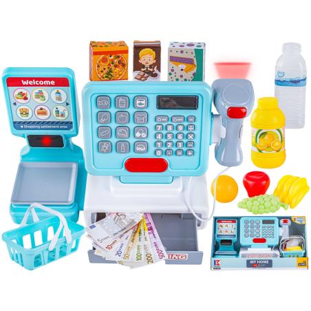 Nowoczesna Edukacyjna sklepowa kasa fiskalna - Waga Kalkulator Czytnik Kodów Akcesoria