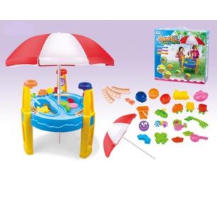 Piaskownica - Stolik, akcesoria, parasolka