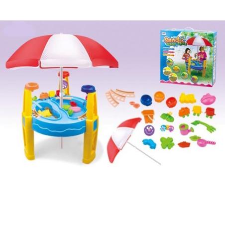 Piaskownica - Stolik, akcesoria, parasolka