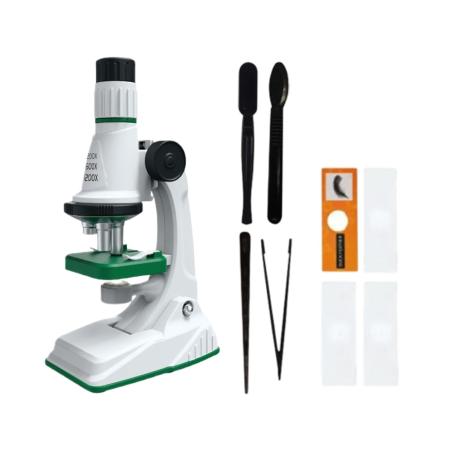 Edukacyjny Mikroskop Stacjonarny Kieszonkowy Lupa Lornetka 3w1 Zabawka Naukowa Przybliżenie Do 1200x