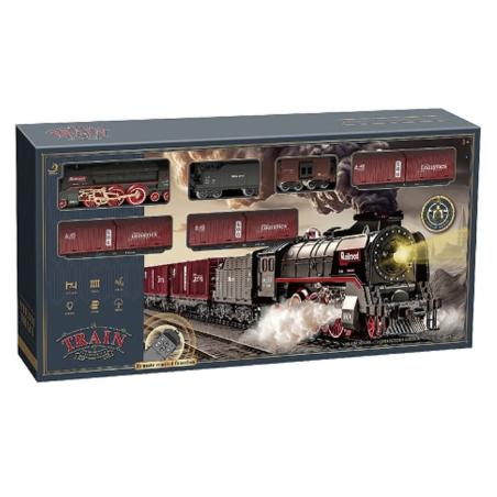 Kolejka R/C Elektryczna Lokomotywa Pociąg Towarowy Para Duży Zestaw Zdalnie Sterowana Akumulator