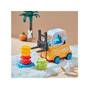 Wózek widłowy Gra zręcznościowa na refleks ZBUDUJ WIEŻĘ Układanka Ułóż beczki widlakiem Widlak