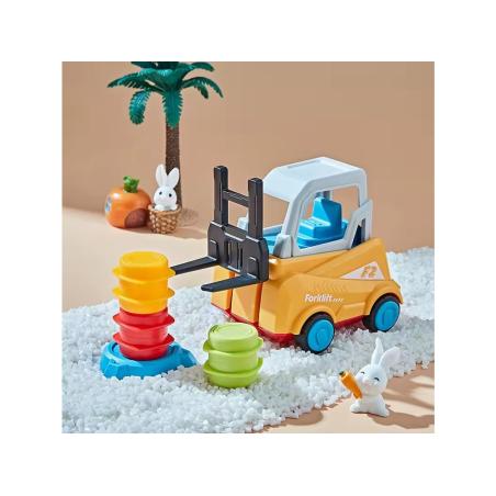 Wózek widłowy Gra zręcznościowa na refleks ZBUDUJ WIEŻĘ Układanka Ułóż beczki widlakiem Widlak