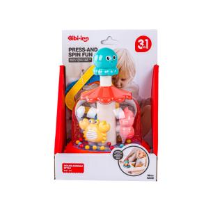 Bączek Kolorowa Karuzela Z Kulkami Ośmiornica Zwierzęta Morskie + Obręcze