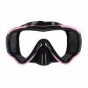 Maska do snurkowania okulary rurka fajka zestaw różowo-czarny