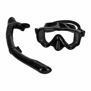 Maska do snurkowania okulary rurka fajka zestaw czarny