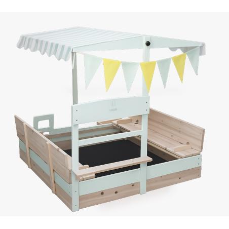 Piaskownica drewniana LULILO Vendo obracany daszek 360° zamykana ławki 120cm