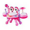 Edukacyjna Mini Perkusja Krab Pianinko Mikrofon Zestaw Muzyczny Różowy