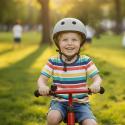 Kask rowerowy dla dziecka Trike Fix dziecięcy regulowany LED M 55-58cm szary ciemny
