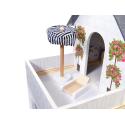 Domek dla lalek drewniany MDF mebelki 78cm biały LED