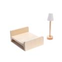 Domek dla lalek drewniany MDF mebelki 78cm biały LED