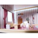 Domek dla lalek drewniany MDF mebelki 78cm biały LED