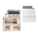 Domek dla lalek drewniany MDF mebelki 78cm biały LED