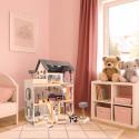 Domek dla lalek drewniany MDF mebelki 78cm biały LED