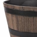Doniczka beczka plastikowa, efekt drewna, ogrodowa, balkonowa, średnica 52 cm, wysokość 32 cm, 45 l, brązowa