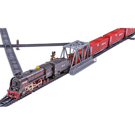 Kolejka R/C Elektryczna Lokomotywa Pociąg Towarowy Para Duży Zestaw Zdalnie Sterowany Akumulator