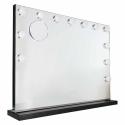 Lusterko do makijażu LED z 15 żarówkami kosmetyczne zoom x10 regulacja jasności