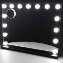 Lusterko do makijażu LED z 15 żarówkami kosmetyczne zoom x10 regulacja jasności