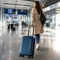 Walizka podróżna składana na kółkach 45l niebieska