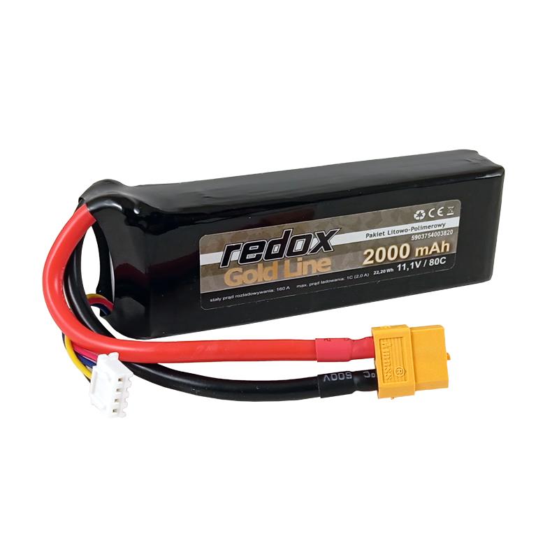 Akumulator Redox Gold Line 2000 mAh 11,1 80C XT-60 - pakiet LiPo Akumulator Redox Gold Line 2000 mAh 11,1 80C XT-60 - pakiet LiPo