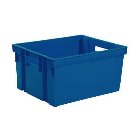 Pojemnik magazynowy 30L z uchwytami, niebieski, polipropylen 44,1x34,5x23,5cm