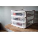 Organizer z szufladami 3A6 18x21,5x16,1 cm czarny z transparentnymi szufladami