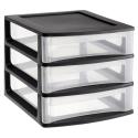 Organizer z szufladami 3A6 18x21,5x16,1 cm czarny z transparentnymi szufladami
