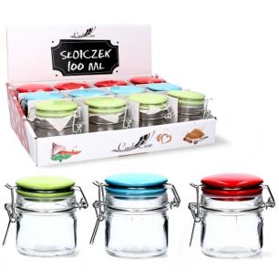 Pojemnik szklany HERMETYCZNY 100ml z pokrywką ceramiczną