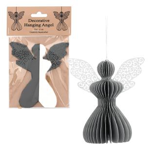 Aniołek papierowy składany 12cm – stylowa szarość