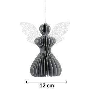 Aniołek papierowy składany 12cm – stylowa szarość