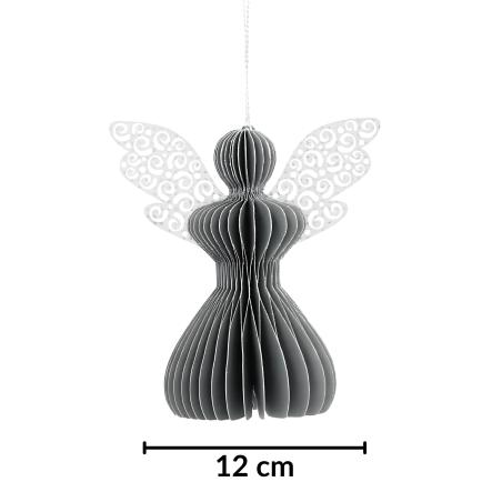 Aniołek papierowy składany 12cm – stylowa szarość