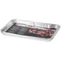 Tacki aluminiowe do grilla, prostokątne, perforowane, zestaw 3 szt., 34x23x2,5 cm