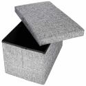 Pufa ze schowkiem do siedzenia otwierana składana 50x31x31cm szara
