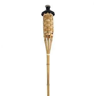 Pochodnia ogrodowa bambusowa, pleciona, do ogrodu i tarasu, 1200 mm, pojemność 180 ml
